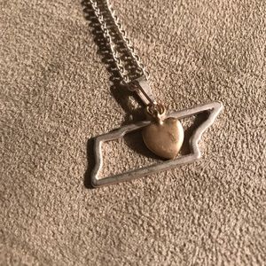 Tennessee State Outline necklace with heart